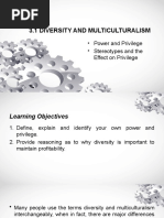 3.1 Diversity and Multiculturalism: - Power and Privilege - Stereotypes and The Effect On Privilege