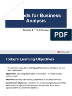 Methods For Business Analysis: Module 4: The Interview