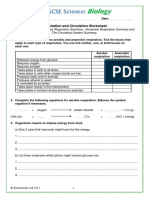 Respiration and Circulation Worksheet: Name: . Date