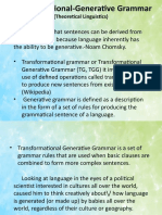 Transformational-Generative Grammar: (Theoretical Linguistics)