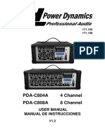 PDA-C804A 4 Channel PDA-C808A 8 Channel: User Manual Manual de Instrucciones