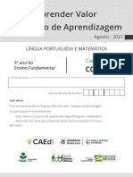 Aprender Valor Avaliação de Aprendizagem: Caderno