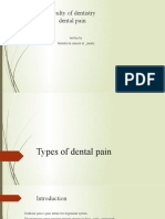 Faculty of Dentistry Dental Pain: Written by Salsabil Ali Mansor Al - Zanaty