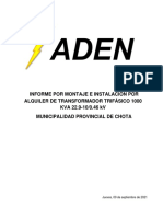 0092 - It-As - Informe Por Montaje e Instalación de Transformador 1000 Kva - Municipalidad de Chota