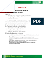 I. Title: Individual and Dual Sports II. What Is The Module All About?