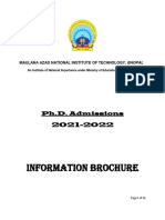 Manit PH.D - Admission - Information - Brochure - 2021-22