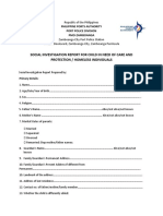 Social Investigation Report Form