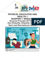 Grade 11 PE 1st Quarter Module 3 - Exercise Principle (FITT) and Gym Etiquette