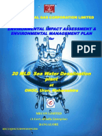 20 MLD Sea Water Desalination Plant: Environmental Impact Assessment & Environmental Management Plan