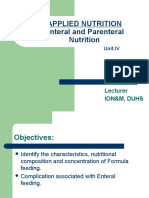 Applied Nutrition Enteral and Parenteral Nutrition: Subia Naz Lecturer Ion&M, Duhs