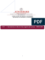 Introduction To Discrete Time Signals and Systems - SBMA1402