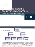 Operaciones Basadas en Transferencia de Materia y Cantidad de Movimiento