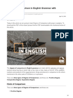 Degree of Comparison in English Grammar With Examples PDF