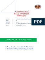 La Gestion de La Integracion de Un Proyecto