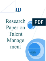 Research Paper On Talent Manage Ment: Submitted By: Princy Singh Richa Sharma Rohit Anand Shalini Tiwari