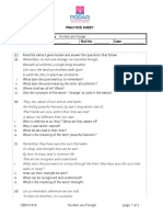 Practice Sheet Subject: English Topic: Grade: IX Div: - Roll No: - Date