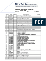 Department of Mechanical Engineering: Lesson Plan