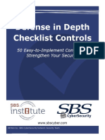 Defense in Depth Checklist Controls: 50 Easy-to-Implement Controls To Strengthen Your Security