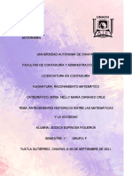 Antecedentes Históricos Entre Las Matemáticas y La Sociedad