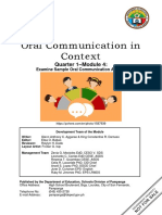 Oral Communication in Context - Q1 - Mod4 - EXAMINE SAMPLE ORAL COMMUNICATION ACTIVITY 1