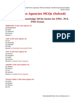 World News Agencies MCQs (Solved) - World General Knowledge MCQs Series