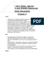 Land, Soil, Water, Natural Vegetation and Wildlife Resources Notes Geography