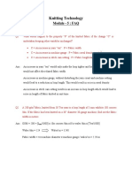 Knitting Technology: Module - 5: FAQ