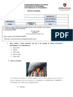 2021.2 - 1 Avaliação - Fundamentos Da Termodinâmica