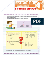 Ecuacion de Primer Grado para Cuarto Grado de Primaria