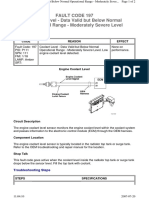 Fault Code 197 Coolant Level - Data Valid But Below Normal Operational Range - Moderately Severe Level