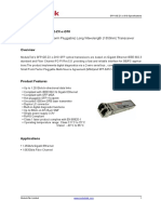 1.25Gb/s SFP (Small Form Pluggable) Long Wavelength (1550nm) Transceiver