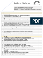 Check List For Piping Layouts