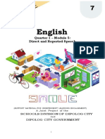 English: Quarter 1 - Module 5: Direct and Reported Speech