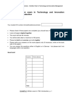 EXAMPLE: Written Exam in Technology and Innovation Management: Introduction