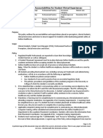 Accountabilities For Student Clinical Experiences Nov 7 2019