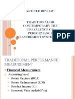 Traditional or Contemporary The Prevalence of Performance Measurement