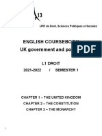 L1 DROIT - Brochure D'anglais Juridique 2021 - 2022 - Semestre 1