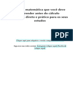 Toda A Matemática Que Você Deve Aprender Antes Do Cálculo Um Guia Direto e Prático para Os Seus Estudos