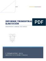 Informe I Trimestre de Ejecucion Presupuestaria 2021