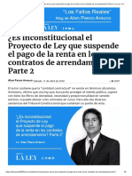 ¿Es Inconstitucional El Proyecto de Ley Que Suspende El Pago de La Renta en Los Contratos de Arrendamiento? Parte 2