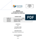 MPU3323 Entrepreneurship September 2021 Semester: Group Assignment (30%)