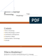 Natural Language Processing: Topic: Morphology