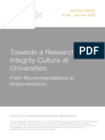 Towards A Research Integrity Culture at Universities Full Paper