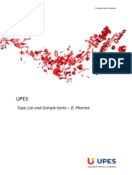Topic List and Sample Items - B. Pharma
