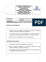 V1Guía de Aprendizaje 3 Farmacovigilancia SEMESTRE 1-2020