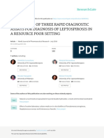 Comparison of Three Rapid Diagnostic Assays For Diagnosis of Leptospirosis in A Resource Poor Setting