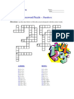 Crossword Puzzle - Numbers