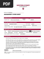 Assignment Cover Sheet: Student Details