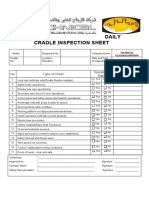 Daily Cradle Inspection Sheet: No Type of Check Operational Status Remarks