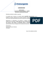 Comunicado: CAP 014-2021 Un (01) Jefe de Oficina Regional - Tumbes División de Supervisión Regional